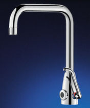 commercial electronic single handle mixer tap for washbasin TEMPOMATIC MIX PRO : 495257 DELABIE