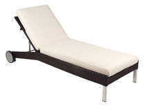commercial outdoor garden sun lounger with casters BIARRITZ TRICONFORT