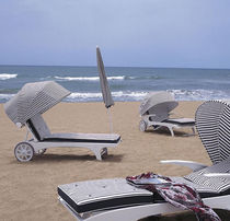 commercial outdoor garden sun lounger with casters RIVIERA TRICONFORT