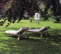 commercial outdoor garden sun lounger with casters EQUINOX TRICONFORT