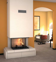 contemporary 3 sided fireplace (wood-burning closed hearth) DALYA  Axis