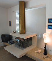 contemporary 3 sided fireplace (wood-burning open hearth)  ESSEMME