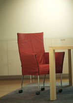 contemporary armchair with casters CHAPLIN by Gerard Van den Berg MONTIS