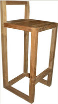 contemporary bar chair in recycled teak LINEAR : 40x40x95 Indo Trading Premium