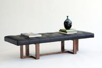 contemporary bench in solid wood and leather METRO BENCH VIOSKI