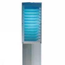 contemporary bollard light for public spaces FLANGED LOUVERS 3921 by Goccia  Goccia Illuminazione