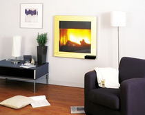 contemporary built-in fireplace (wood-burning closed hearth) CUBICLAITON CHEMINEES PHILIPPE