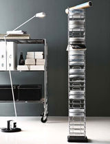 contemporary CD/DVD shelf DISCOBOLO by Enzo Mari Robots
