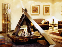 contemporary central fireplace (gas open hearth, vent-free) CM 001 BLOCH DESIGN