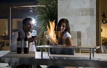 contemporary central fireplace (bioethanol open hearth, freestanding) G.FLAME TRAY by Giulio Gianturco DIMENSIONE DISEGNO