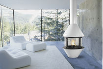 contemporary central fireplace (wood-burning closed hearth) EGG RENE BRISACH