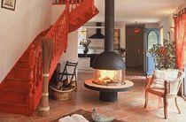 contemporary central fireplace (wood-burning closed hearth) 83-123 DON-BAR
