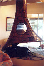 contemporary central fireplace (wood-burning open hearth)  entreprise individuel