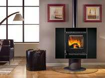 contemporary central wood-burning stove (rotating) CARILLON 4:3 CRYSTAL Nordica