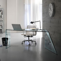 contemporary computer glass table PENROSE DESK by Isao Hosoe TONELLI Design