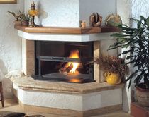 contemporary corner fireplace (wood-burning closed hearth , retractable door) LARIUS Amiata Caminetti