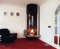 contemporary corner fireplace (wood-burning open hearth) CV 019 BLOCH DESIGN
