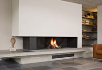 contemporary corner fireplace (wood-burning open hearth) LINE  Waco & C&deg;