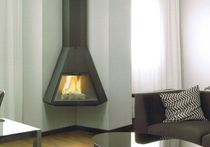 contemporary corner fireplace (wood-burning closed hearth) ARION Traforart