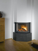 contemporary corner fireplace (wood-burning closed hearth , retractable door) ESCAMO 300 Barbas