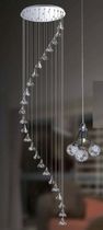 contemporary crystal pendant lamp STAIRWAY 24 CHERRY UNITED LIGHTS