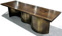 contemporary dining table in wood and metal 0030.4 JOHN HOUSHMAND