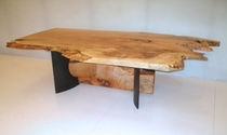 contemporary dining table in wood and metal 0035 JOHN HOUSHMAND