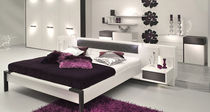 contemporary double bed with integrated bed-side table FJORA h&uuml;lsta