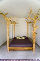 contemporary double bed in reclaimed wood  MATAHATI