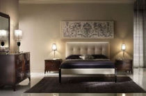 contemporary double bed with headboard upholstered in leather FLY PLATINO : F911/D ARTE BROTTO