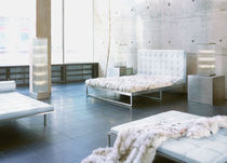 contemporary double bed with headboard upholstered in leather OBSESSION PHILIPP PLEIN