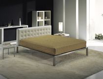 contemporary double bed with headboard upholstered in leather PICASSO opera divani by goldenline srl