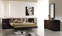 contemporary double bed with integrated bed-side table CITY NAVA