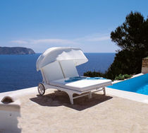 contemporary double garden sun lounger with casters RIVIERA TRICONFORT