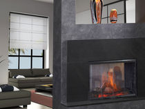 contemporary double-sided fireplace (electric closed hearth) SIMPLIFIRE : SEE-THROUGH QUADRA-FIRE