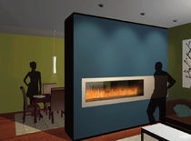 contemporary double-sided fireplace (gas closed hearth) LINEAR BURNER SPARK modern fires