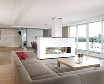contemporary double-sided fireplace (gas open hearth) AR 003 BLOCH DESIGN