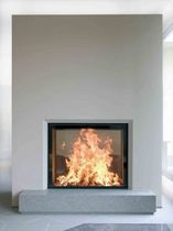 contemporary double-sided fireplace (wood-burning closed hearth , retractable door) LUNA 850 DV GOLD+ m-design
