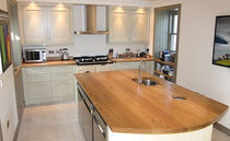contemporary eco-friendly kitchen with island in certified wood (FSC Eco-label)  Norfolk Oak Ltd