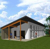 contemporary ecological wooden prefab house REF. 001 HMS Bausysteme
