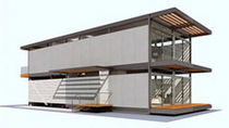 contemporary ecological wooden prefab house RK4.1 by Ray Kappe Livinghomes
