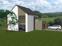 contemporary ecological wooden prefab house (traditional style) REF. 008 HMS Bausysteme