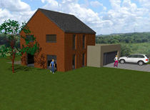 contemporary ecological wooden prefab house (traditional style) REF. 009 HMS Bausysteme