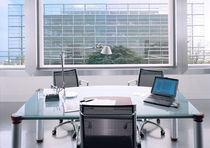 contemporary executive glass office desk with metal structure ICE UPPER S.p.A.