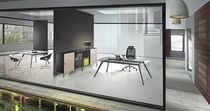 contemporary executive glass office desk with metal structure 733 IMO
