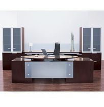 contemporary executive wooden and glass office desk VESTRADA krug