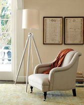 contemporary fabric floor lamp (tripod) BURNISHED SURVEYOR Williams Sonoma Home