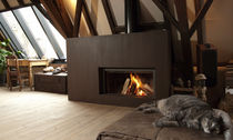 contemporary fireplace (wood-burning closed hearth , retractable door) 21 St&ucirc;v