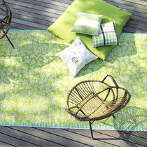 contemporary floral patterned rug in cotton MEADOW LEAF MOSS DESIGNERS GUILD