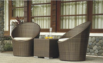 contemporary garden armchair in resin wicker ELENA : 76x72x89 Indo Trading Premium